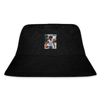 Hübscher Mann mit muskulösem Körper Basketballspieler - Stanley/Stella recycelter Bucket Hat - Schwarz - Vorne