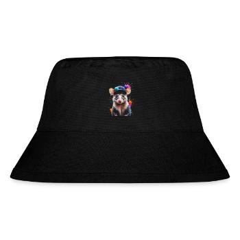 Opossum Snapback Cap Cool Tier Design Print - Stanley/Stella recycelter Bucket Hat - Schwarz - Vorne
