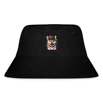 Shiba Inu Snapback Cap Hund Lustig Design Print - Stanley/Stella recycelter Bucket Hat - Schwarz - Vorne