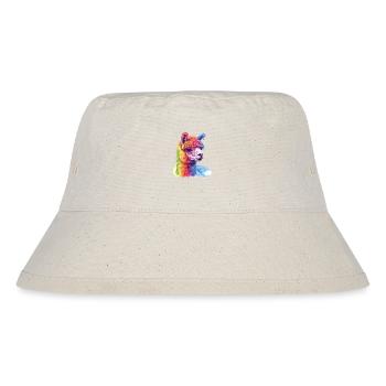 Colorful Alpaca Rainbow Portrait - Stanley/Stella Recycled Bucket Hat - natural - Front
