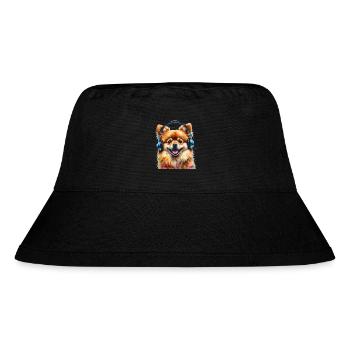 Casque de Poméranie Chien Imprimer - Bob recyclé Stanley/Stella - noir - Devant