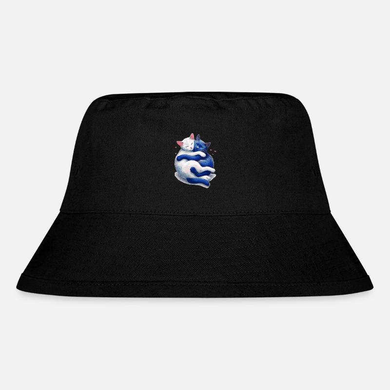Cats cuddle with each other - Stanley/Stella Recycled Bucket Hat - black