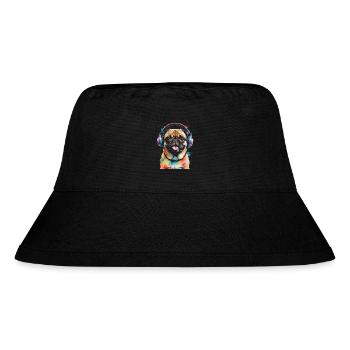 Carlin Casque Chien Coloré Drôle Animal Design Imprimer - Bob recyclé Stanley/Stella - noir - Devant