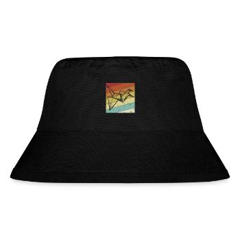 Owl Paper Crane Origami Retro - Stanley/Stella recycelter Bucket Hat - Schwarz - Vorne