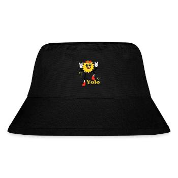 YOLO T-Shirt – Lebe den Moment! - Stanley/Stella recycelter Bucket Hat - Schwarz - Vorne