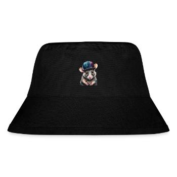 Opossum Snapback Cap Cool Tier Design Print - Stanley/Stella recycelter Bucket Hat - Schwarz - Vorne