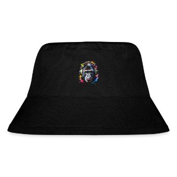 Casque Gorille Singe Coloré Animal Design Imprimer - Bob recyclé Stanley/Stella - noir - Devant