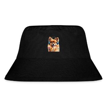 Loulou de Poméranie Casque Chien Imprimer - Bob recyclé Stanley/Stella - noir - Devant