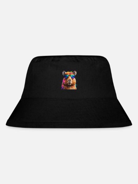 Lunettes de soleil Capybara Capy Colorful Animal Design Print - Bob recyclé Stanley/Stella - noir
