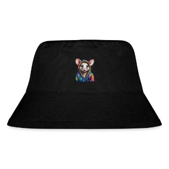 Opossum Hoodie Colorful Animal Design Print - Stanley/Stella Recycled Bucket Hat - black - Front