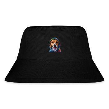 Beagle Hoodie Dog Colorful Funny Animal Design Print - Stanley/Stella Recycled Bucket Hat - black - Front
