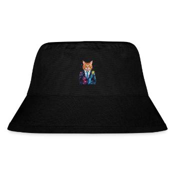 Cat Suit Colorful Funny Funny Animal Design Print - Stanley/Stella Recycled Bucket Hat - black - Front