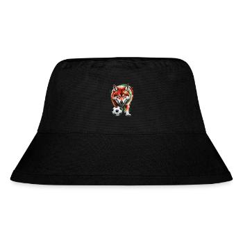 Wolf Football Colorful Italy Animal Design Print - Stanley/Stella Recycled Bucket Hat - black - Front
