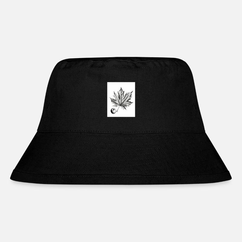 Ahornblatt mit Apfel - Stanley/Stella recycelter Bucket Hat - Schwarz