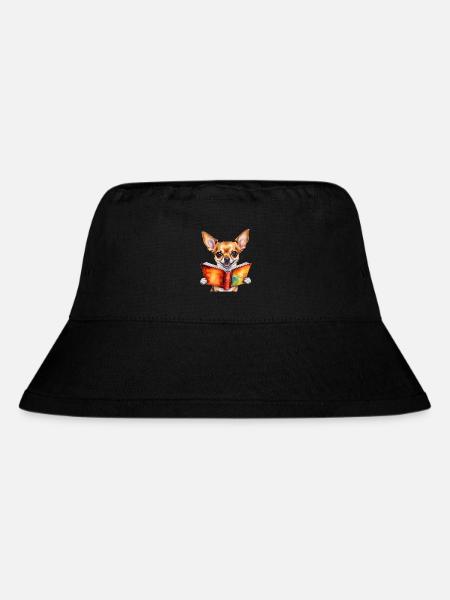 Chihuahua Lesen Buch Hund Lustig Tier Design Print - Stanley/Stella recycelter Bucket Hat - Schwarz