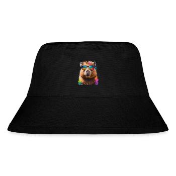 Lunettes de soleil Capybara Capy Colorful Animal Design Print - Bob recyclé Stanley/Stella - noir - Devant