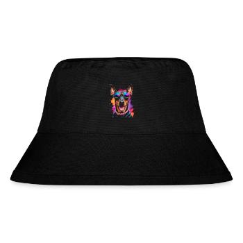 Doberman Sunglasses Dog Funny Design Print - Stanley/Stella Recycled Bucket Hat - black - Front