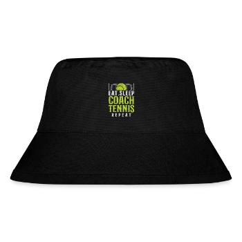 Funny Tennis Player Racket Coach - Stanley/Stella Recycled Bucket Hat - black - Front