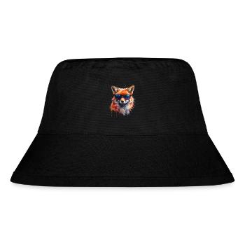 Fuchs Sonnenbrille Bunt Tier Design Print - Stanley/Stella recycelter Bucket Hat - Schwarz - Vorne