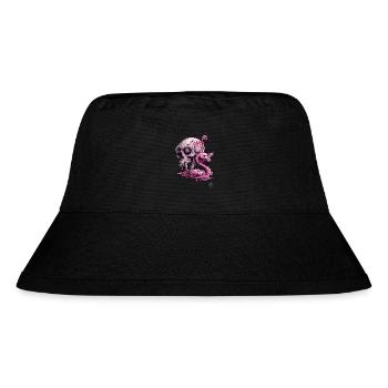 Pink Primate Skull & Flamingo: Tropical Vibes - Stanley/Stella Recycled Bucket Hat - black - Front