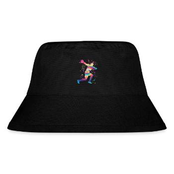Diskuswerfer Colorsplash Diskuswurf - Stanley/Stella recycelter Bucket Hat - Schwarz - Vorne