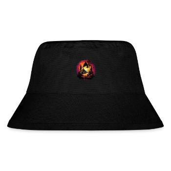 mystisch Natur Wald Naturliebhaber Sonnenuntergang - Stanley/Stella recycelter Bucket Hat - Schwarz - Vorne