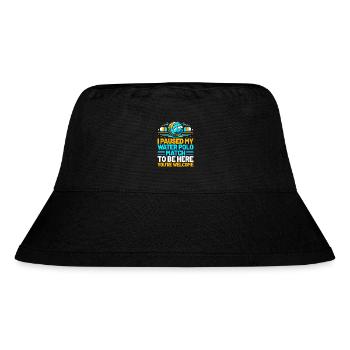 Ich habe mein Wasserballspiel pausiert, um hier zu sein, du bist gut - Stanley/Stella recycelter Bucket Hat - Schwarz - Vorne