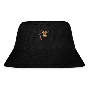 Affe Schimpanse Gorilla Rauchender Affe - Stanley/Stella recycelter Bucket Hat - Schwarz - Vorne
