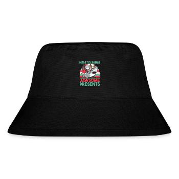 Hier, um Jawsome Geschenke zu bringen Weihnachten Wortspiel Hai - Stanley/Stella recycelter Bucket Hat - Schwarz - Vorne