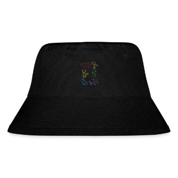 Origami LGBT Regenbogen Eule Papierkranich Falten - Stanley/Stella recycelter Bucket Hat - Schwarz - Vorne