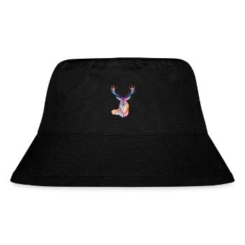 Hirsch Vektor Kunst mit lebendigen Farben Illustration - Stanley/Stella recycelter Bucket Hat - Schwarz - Vorne