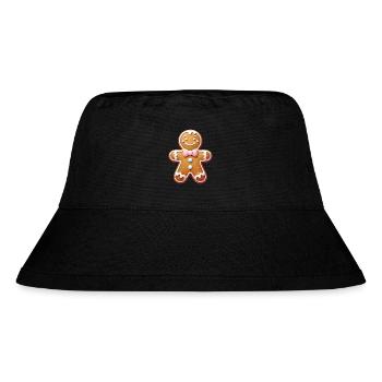 Fröhlicher Lebkuchenmann Illustration - Stanley/Stella recycelter Bucket Hat - Schwarz - Vorne