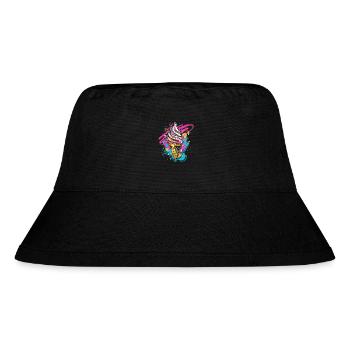 Eistüte Farbkleckse - Stanley/Stella recycelter Bucket Hat - Schwarz - Vorne