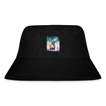 Majestic reindeer design with northern lights - Stanley/Stella Recycled Bucket Hat - black - Front