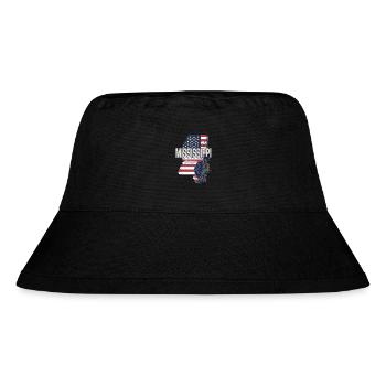 Mississippi Vereinigte Staaten Retro Landkarte - Stanley/Stella recycelter Bucket Hat - Schwarz - Vorne
