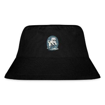 Cat in the Leap - Stanley/Stella Recycled Bucket Hat - black - Front