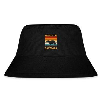 Capybara - Stanley/Stella recycelter Bucket Hat - Schwarz - Vorne