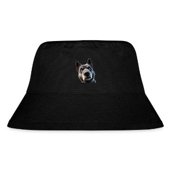 Hund Kopf 2 - Stanley/Stella recycelter Bucket Hat - Schwarz - Vorne