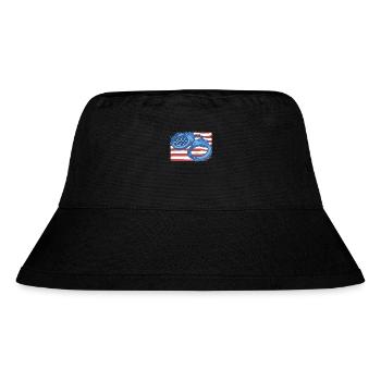 Korrekturen der amerikanischen Flagge des Justizvollzugsbeamten - Stanley/Stella recycelter Bucket Hat - Schwarz - Vorne