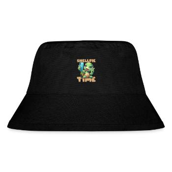 SHELLFIE-ZEIT! - Stanley/Stella recycelter Bucket Hat - Schwarz - Vorne