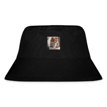 Zwergspitz - Stanley/Stella recycelter Bucket Hat - Schwarz - Vorne