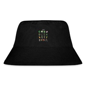 Januar Saisonale Obst- und Gemüsecollage - Stanley/Stella recycelter Bucket Hat - Schwarz - Vorne