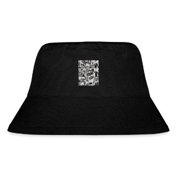Retro Comic Zeitungsausschnitt– Vintage Newspaper - Stanley/Stella recycelter Bucket Hat - Schwarz - Vorne