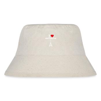 I love Amsterdam Heart Flag Netherland Tower Wortspiel - Stanley/Stella recycelter Bucket Hat - Naturweiß - Vorne