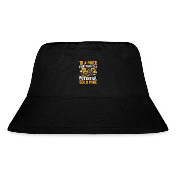 To A Miner Every Fault Is A Potential Gold Mine - Stanley/Stella recycelter Bucket Hat - Schwarz - Vorne