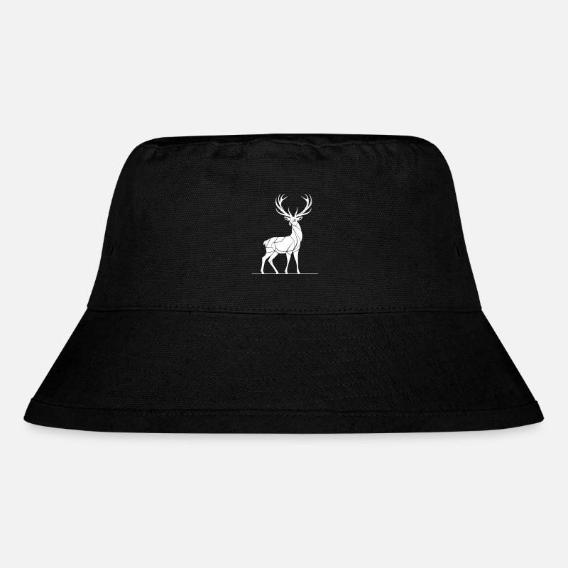 Abstract red deer with antlers - Stanley/Stella Recycled Bucket Hat - black