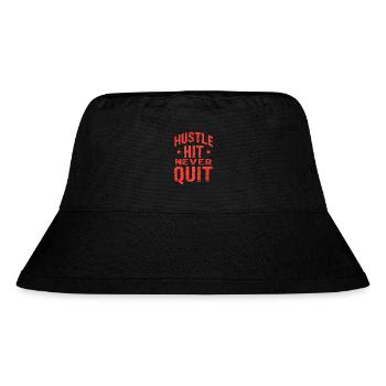 Hustle Hit Never Quit Sportler Fitness - Stanley/Stella recycelter Bucket Hat - Schwarz - Vorne