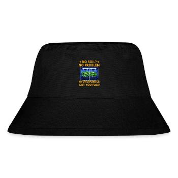 Keine Erde? Kein Problem, Hydroponik hat dich erwischt! - Stanley/Stella recycelter Bucket Hat - Schwarz - Vorne