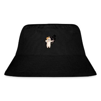 Sagittarius Zodiac Sloth with Bow and Arrow - Stanley/Stella Recycled Bucket Hat - black - Front