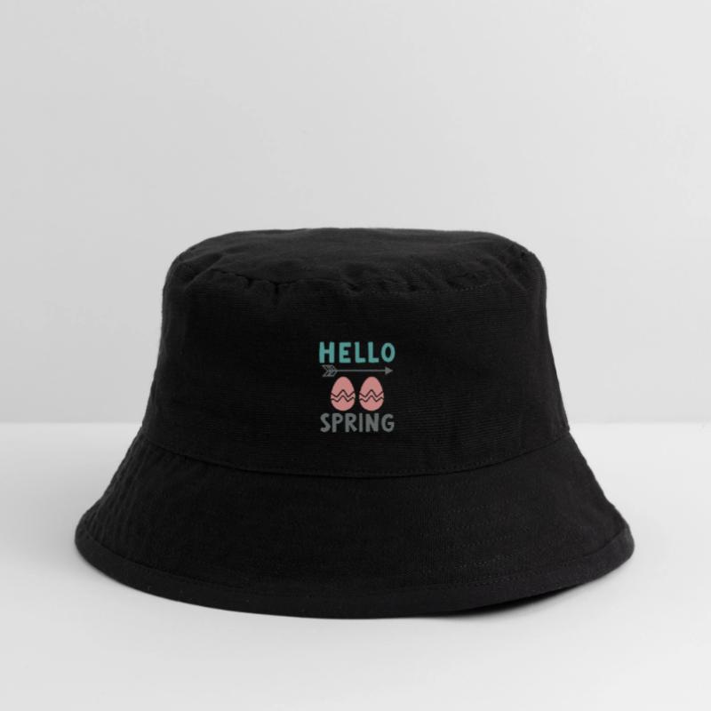 Hello Spring Spring Design with Easter Eggs Stanley/Stella Recycled Bucket Hat